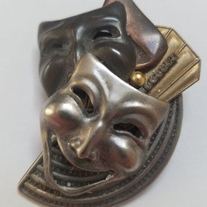 Audrelli Comedy Tragedy Pin/Pendant